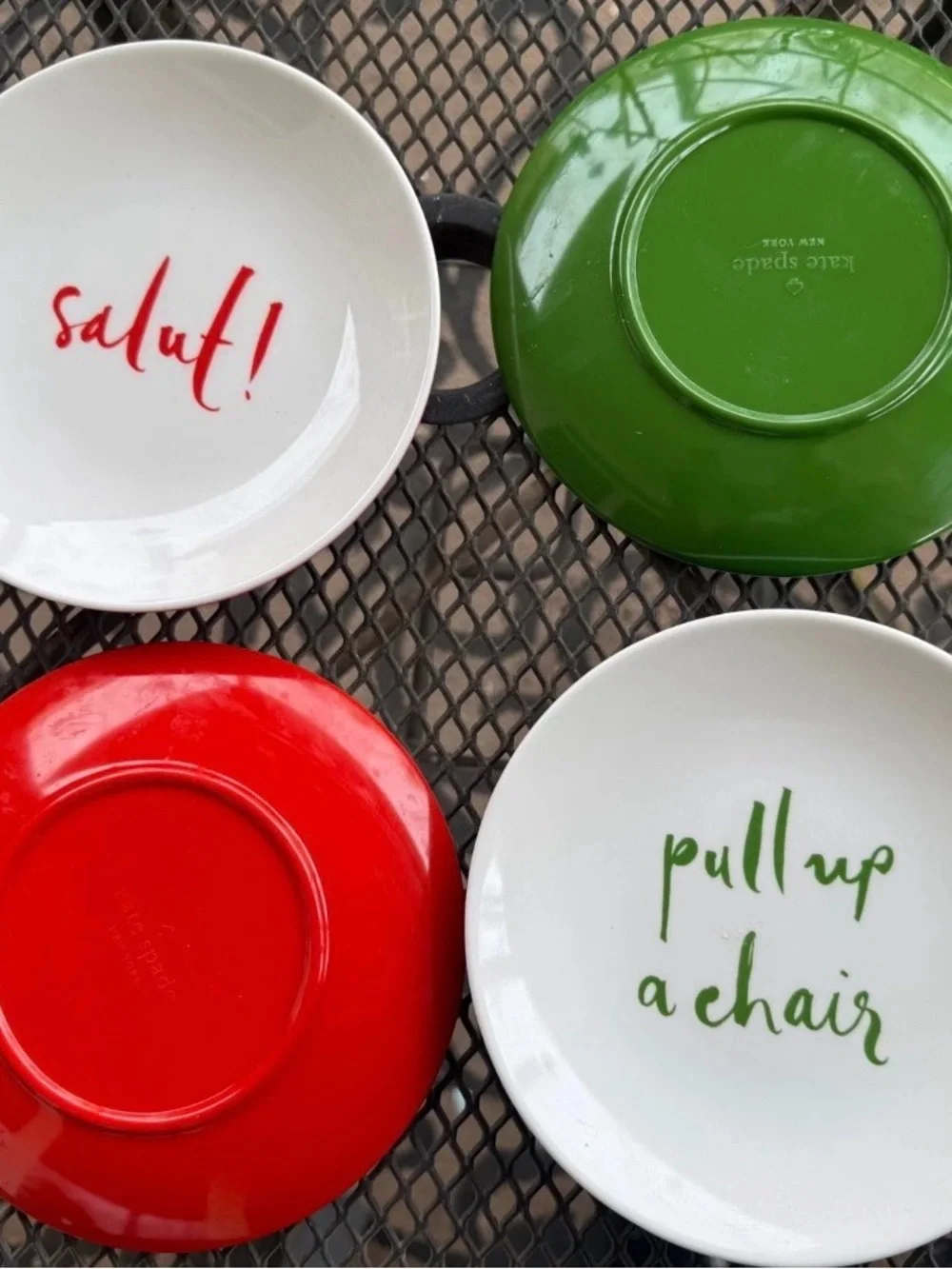 Kate Spade Appetizer Dessert 6 inch Plates Melamine Set of 4 Bright Fun Colors